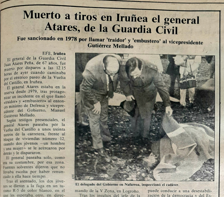 La muerte del general de la Guardia Civil en 'Egin'