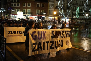 Manifestación de este sábado en Gernika.