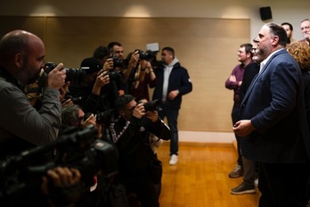 Junqueras valoró ante la prensa los resultados.