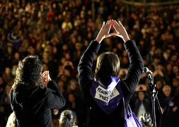 Manifestación en Bildo contra la violencia machista.