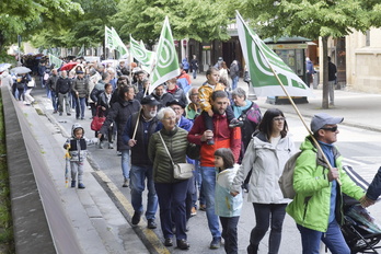 Nafarroan euskararen ofizialtasunaren aldeko manifestazio bat Iruñean.