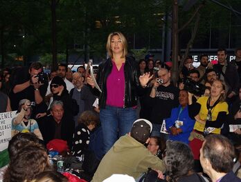 Naomi Klein, durante un acto de Occupy Wall Street en Nueva York en octubre de 2011.