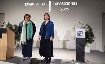 Clara Montero (Tabakalera) eta Ane Abalde (Kutxa Fundazioa).