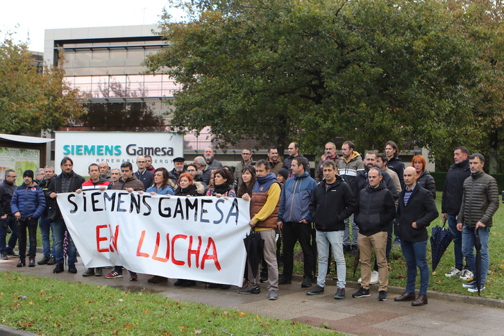 Movilización de los trabajadores de la planta de Siemens Gamesa de Zamudio, en una imagen de archivo.