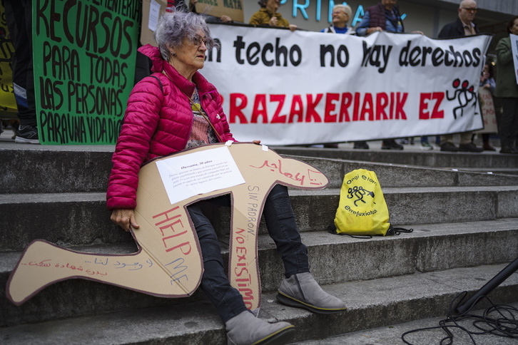 Una protesta anterior de OEE para denunciar la situación de las personas que viven en la calle.