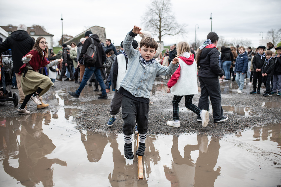 Les flaques d'eau ont fait partie des animations. 