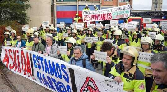 Movilización de los bomberos de Gasteiz la semana pasada.