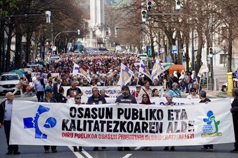 Movilización en marzo de 2024 a favor de una sanidad pública y de calidad.