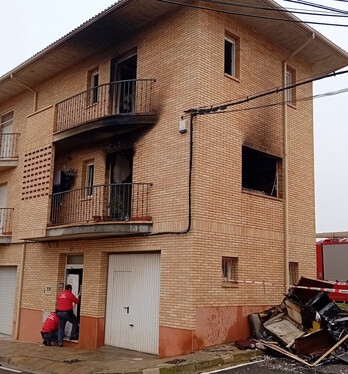 Incendio en una vivienda de Tutera.