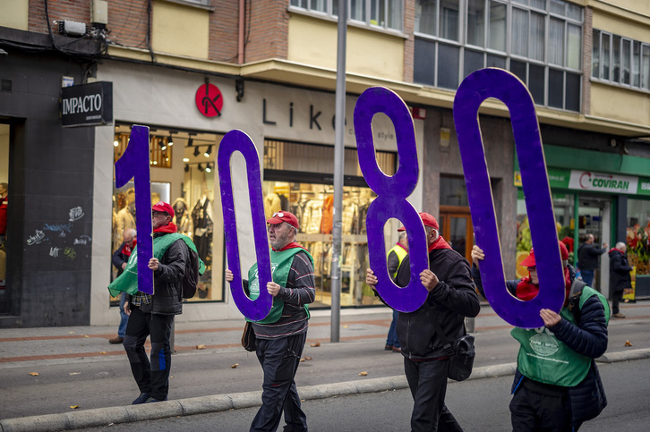 Euskal Herriko Pentsiodunen Mugimenduaren mobilizazio bat, Gasteizen.