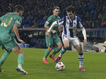 Magunazelaia, en el partido de Europa League connel Dinamo Kiev.