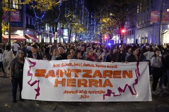 Azaroaren 30ean, greba feministaren lehen urteurrenean, Bilbon egindako ekintza.