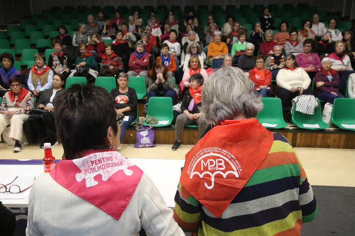 Asamblea del Movimiento de Pensionistas de Euskal Herria, en noviembre pasado en Bilbo.