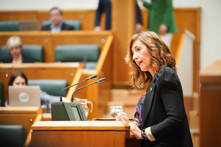 La exconsejera Olatz Garamendi, en el Parlamento de Gasteiz. 