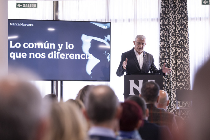 El consejero Taberna, presentando la Marca Navarra en Tutera.