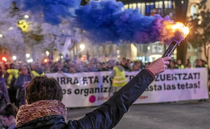 Protestas en Euskal Herria durante la conmemoración del 25 de noviembre.