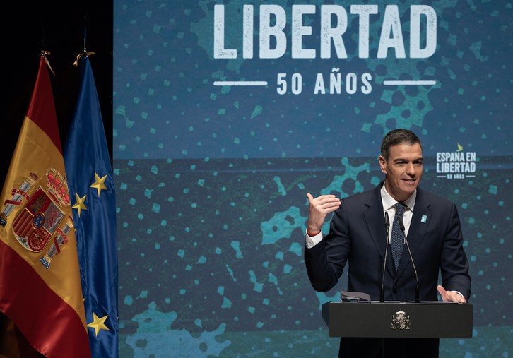 Pedro Sánchez, en su intervención en el Reina Sofía.