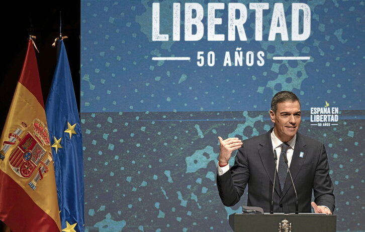 El presidente del Gobierno español, Pedro Sánchez, en el acto del Museo Reina Sofía.