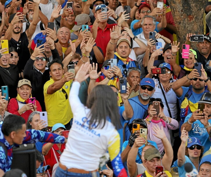 María Corina Machado, ayer en Caracas.