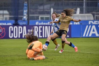 Emma anotó el gol que dio la victoria a la Real en Abegondo en la eliminatoria de octavos.