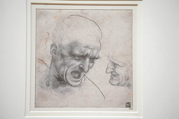 Dibujo de Leonardo Da Vinci, incluido en la exposición «Obras maestras sobre papel de Budapest», que hasta junio se puede visitar en el Museo Guggenheim de Bilbo.