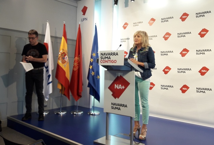 Sebastián Marco, junto a María Caballero (UPN) en una comparecencia conjunta