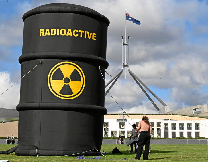 Protesta antinuclear en Camberra