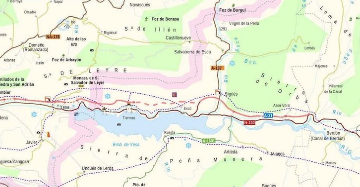 Mapa explicativo de las obras con el tramo que se abrirá marcado en línea intermitente.