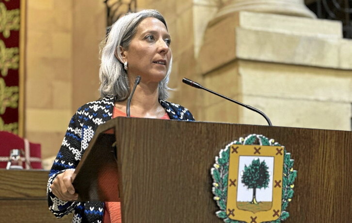 Eneritz de Madariaga defendió en Bizkaia el apoyo de Podemos a la reforma.