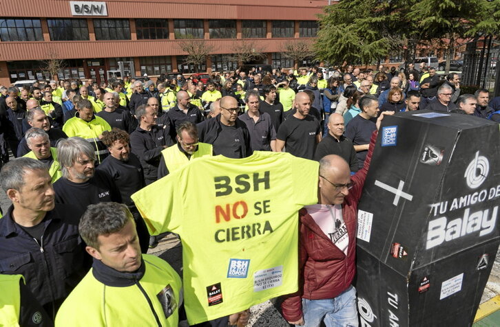 Concentración del comité de empresa de BSH el pasado marzo.