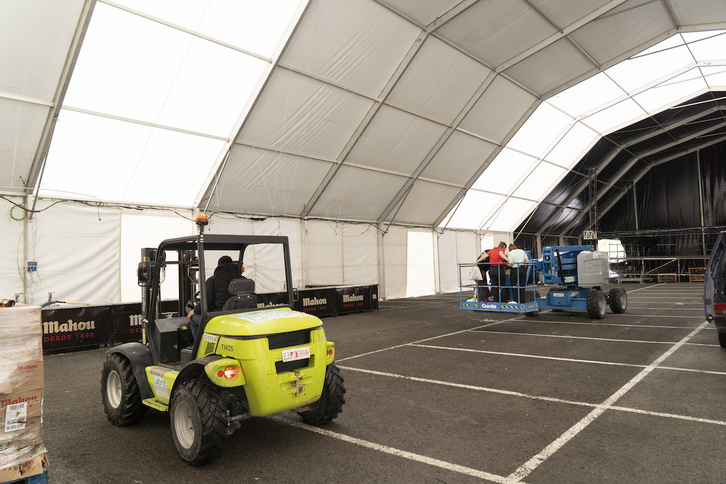 Berriozarren Topagunearen karpa nagusia prestatzeko lanak.