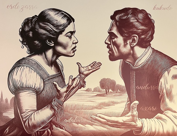 Uno de los paneles que integran la exposición ‘Insultos de otro tiempo’, que se puede visitar en el Archivo General de Nafarroa.