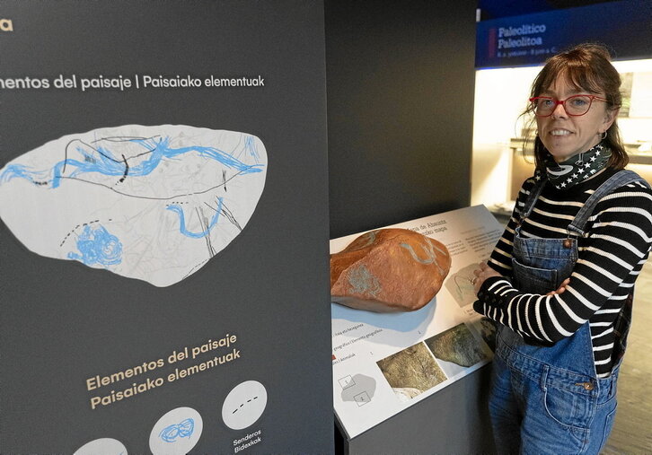 Olaia Nagore, técnica del Museo de Nafarroa que tomó parte de la investigación de los grabados en la piedra de Abauntz.