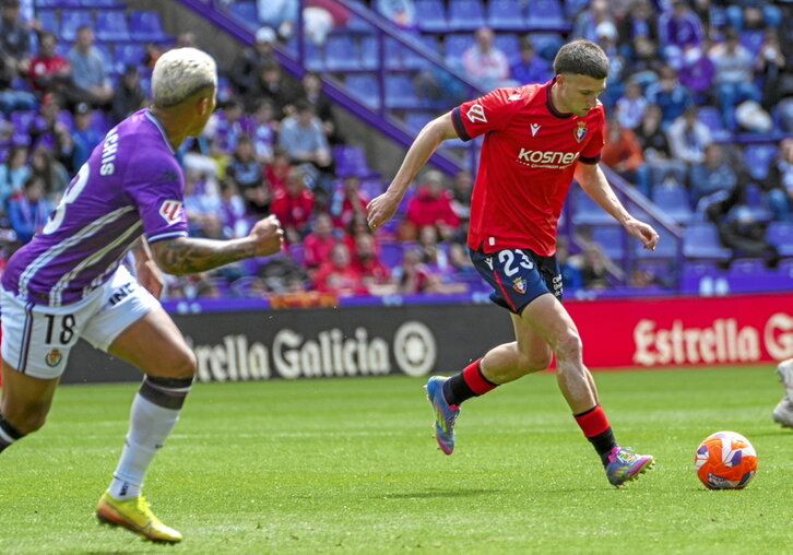 Abel Bretones fue el mejor jugador de Osasuna en Zorrilla.