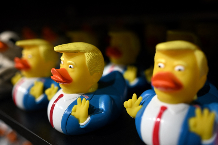 Patos de Donald J. Trump, en la tienda de Ducky Memories de Copenhage.