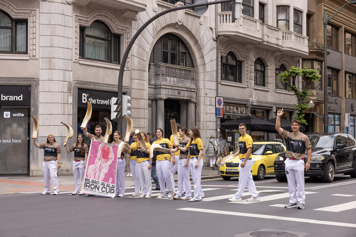 Iron Cup txapelketa jokatuko duten puntistak, Bilbo erdigunean.