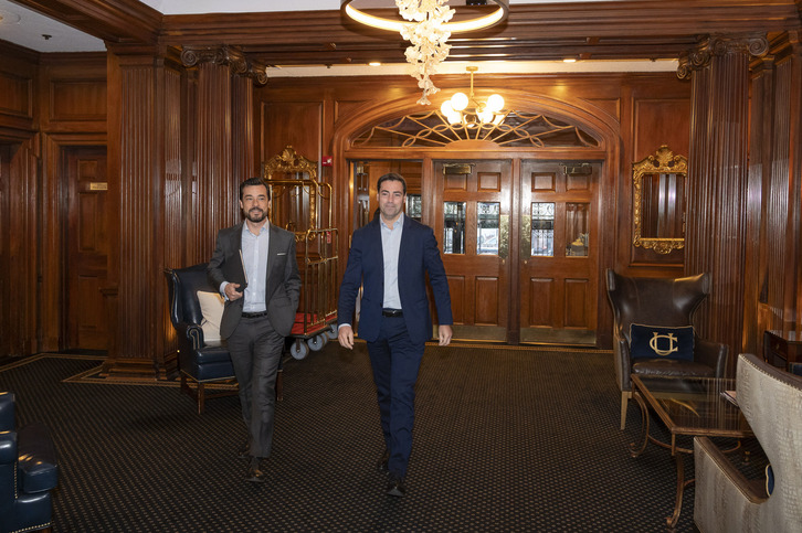 El secretario de Acción Exterior y el lehendakari, en su visita a EEUU.