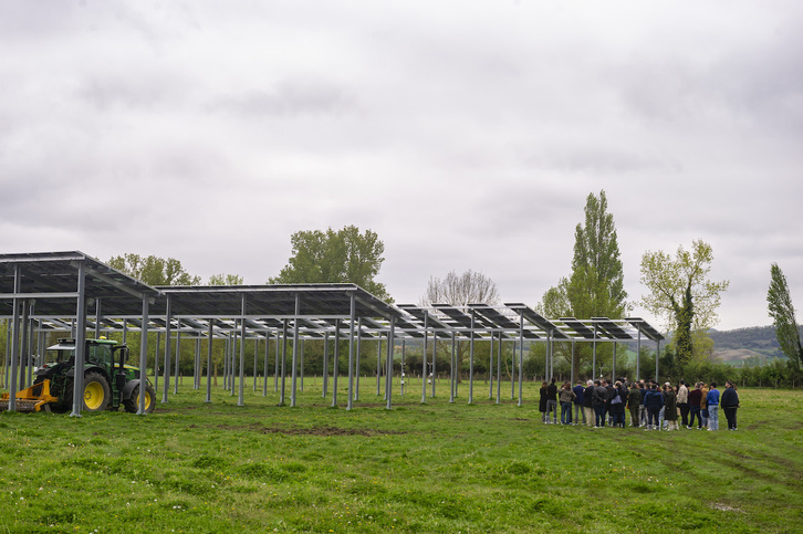 Neiker ha instalado en Arkauti una «planta experimental agrovoltaica».