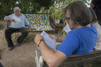 Pepe Mujica, Emir Kusturicaren ‘El Pepe, una vida suprema’ dokumentalerako elkarrizketa grabatzen.