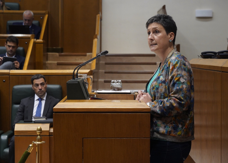 La parlamentaria de EH Bildu, Itxaso Etxebarria, en la sesión de hoy.
