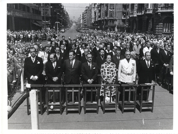 Careaga en la ceremonia de conmemoración de la toma de Bilbo por los franquistas en 1970.