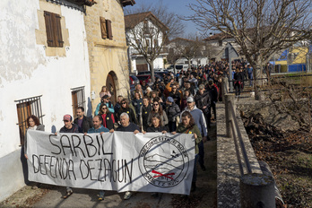Manifestación celebrada este sábado en Etxauri.