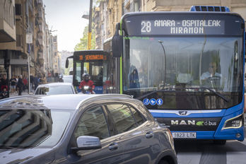 Tráfico de autobuses en Donostia.
