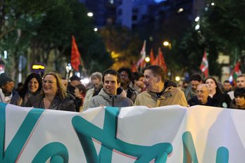 Representantes de EH Bildu, en la manifestación del 22 de noviembre en Bilbo.
