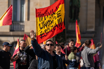 Iragan urriaren 12an Falangek Gasteizen egindako mobilizazioaren irudi bat.