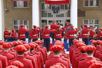 Ekitaldi bat Arkautiko akademian, artxiboko irudian.