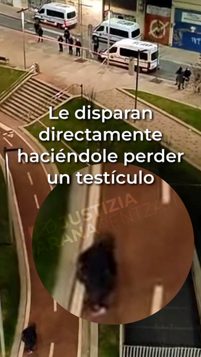 Vídeo del disparo directo de un proyectil de foam a Iker Arana