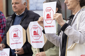 Biometanizazioaren kontrako protesta Iruñean joan den urrian.